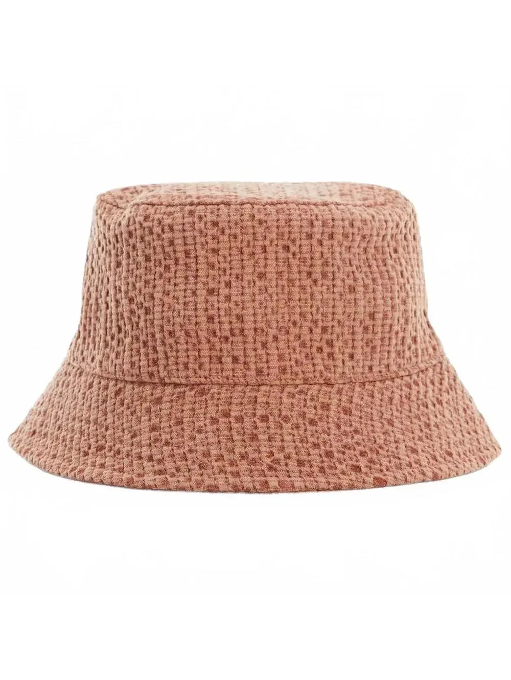 Mango Cotton Texture Bucket Hat CORAL ORANGE PINK NWT